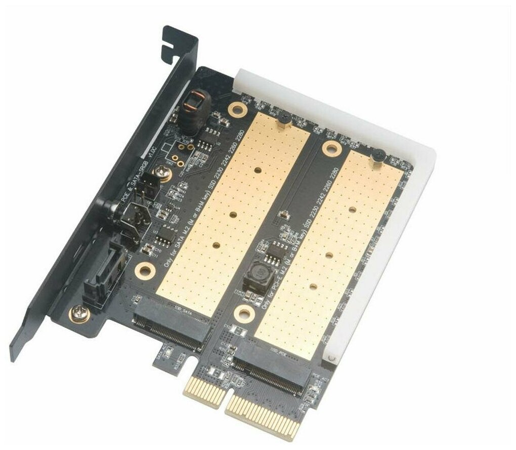 Адаптер ARGB с радиатором AKASA для M2 SATA/PCI-e SSD в PCI-e AK-PCCM2P-03