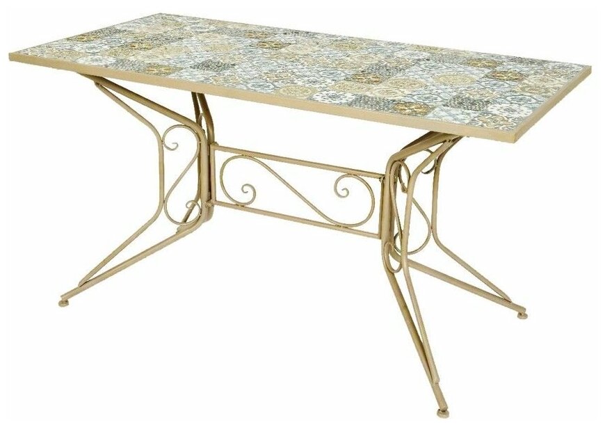 фото Садовая мебель с мозаикой "Тулуза" (стол и 4 стула), металл, керамика, Kaemingk