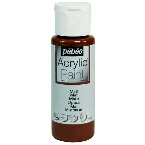 Краска акриловая Pebeo Acrylic Paint декоративная матовая (Шоколад), 59 мл