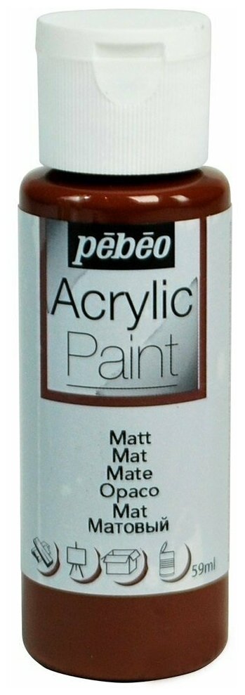 Краска акриловая Pebeo Acrylic Paint декоративная матовая (Шоколад) 59 мл