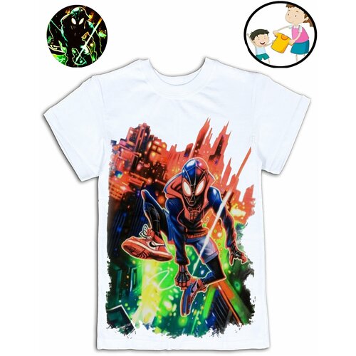 Футболка Человек Паук, размер 36, цвет белый