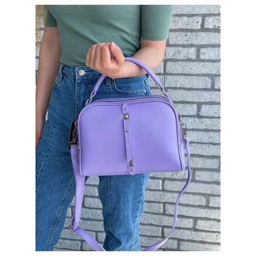 Сумка женская молния квадрат лиловая BARBARISbags