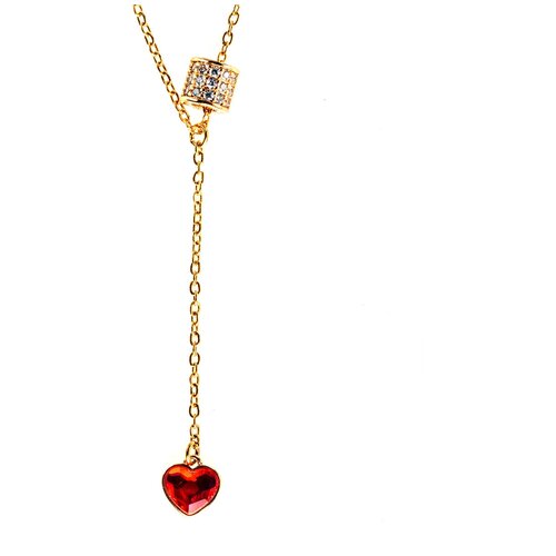 lisa smith золотистая цепочка с подвеской с черным кристаллом XUPING JEWELRY, длина 45 см, красный