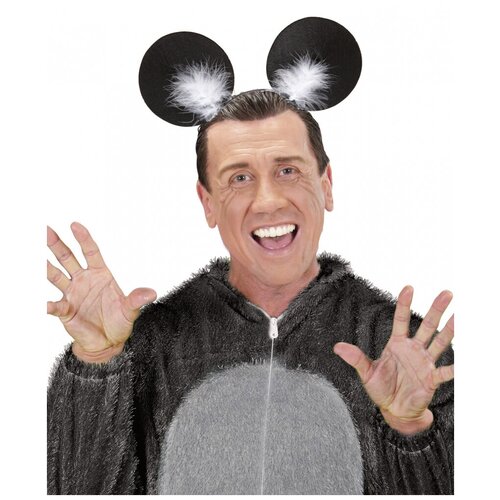 Уши мышки с белым пухом (11722)