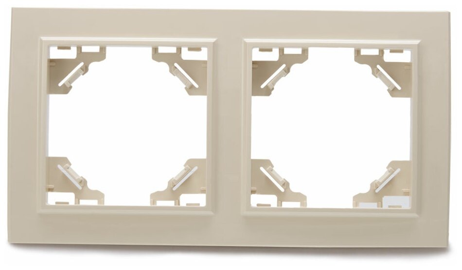 Рамка двухместная горизонтальная, серия Эрна, PFR00-9002-02, слоновая кость