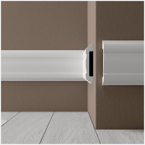 Изображение товара Молдинг для стен Де-Багет, ударопрочный М80 80х15х2000 мм, белый.