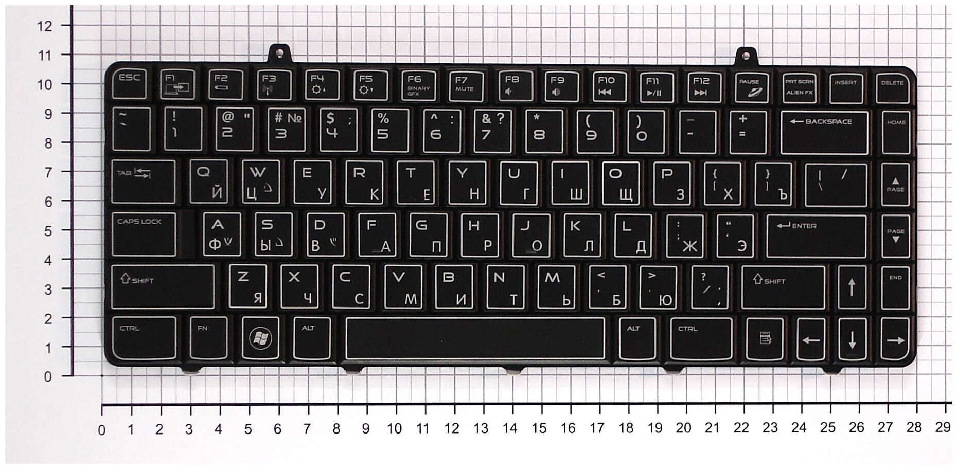 Клавиатура для ноутбука Dell PK130CW1A03 русская черная c подсветкой