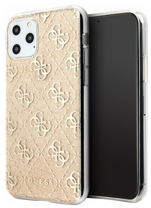 Чехол Guess 4G collection Hard Glitter для iPhone 11 Pro Max, золотой