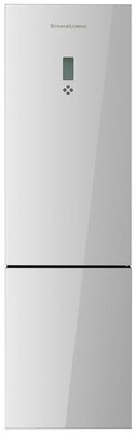 Холодильник Schaub Lorenz SLU S379L4E, белое стекло, двухкамерный, No Frost, зона свежести, ионизация
