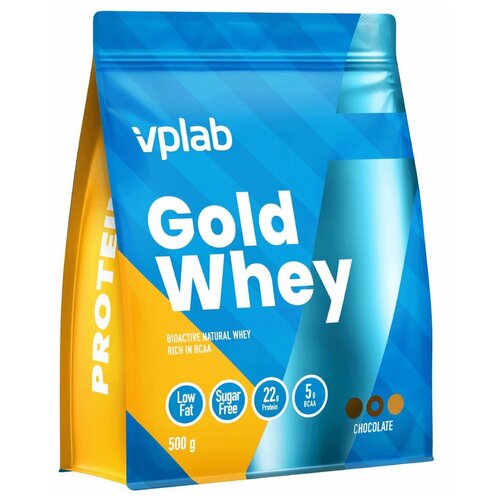 Вплаб / Голд Вей / 500 гр / Шоколад сывороточный протеин и l лейцин vplab gold whey рост мышечной массы и восстановление 500 г шоколад синий