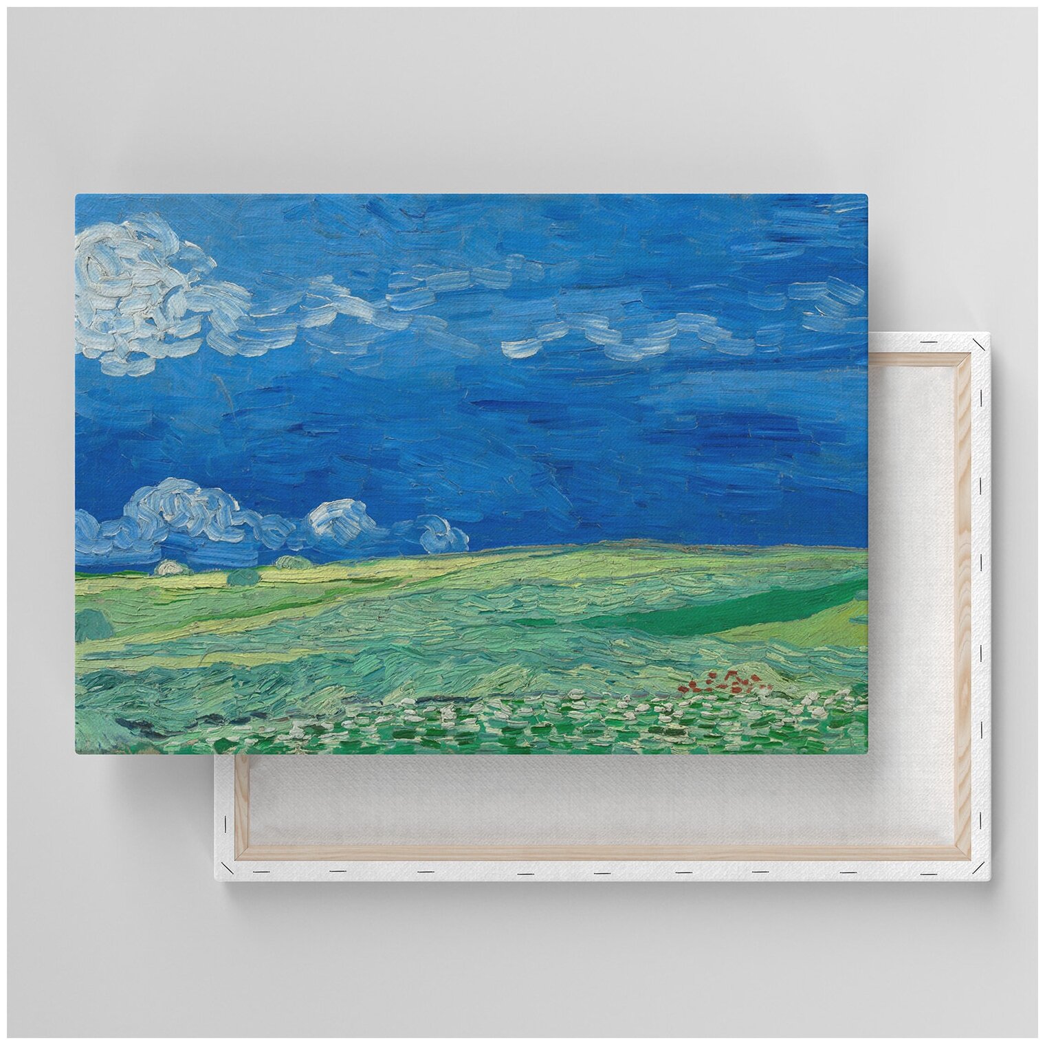Картина на холсте с подрамником / Van Gogh - Wheatfields under Thunderclouds, 1890 / Ван Гог