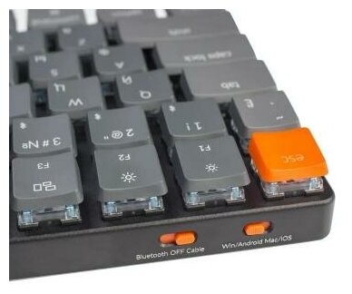 Беспроводная механическая ультратонкая клавиатура Keychron K7 с русской раскладкой 68 клавиши RGB подсветка Red Switch