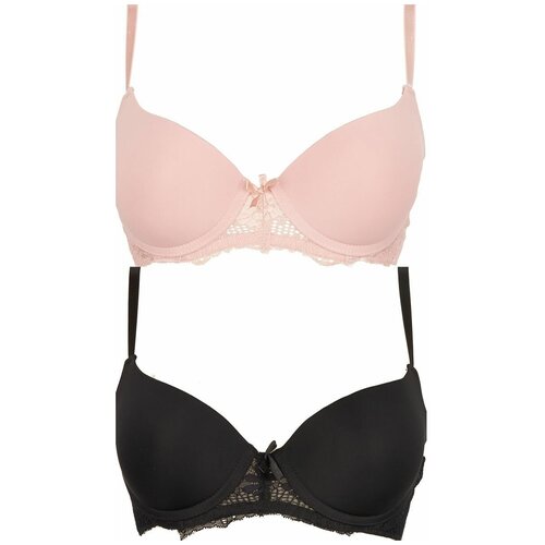 Набор из 2 бюстгальтеров пуш-ап (Размер: 36C) (Цвет: черный с розовым)