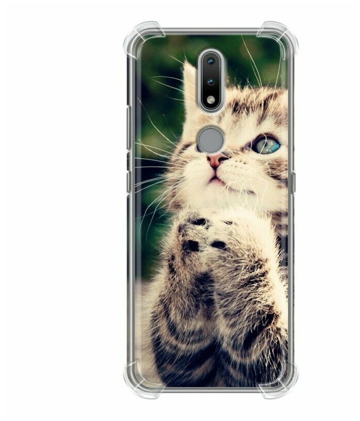 Дизайнерский силиконовый с усиленными углами чехол для Nokia 2.4 Котята