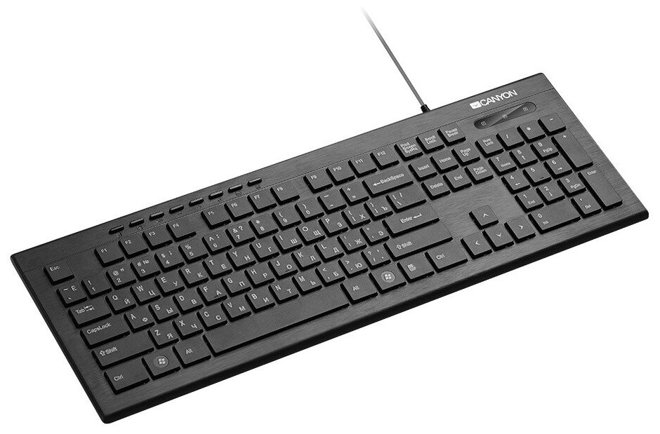 Клавиатура Canyon Hkb-20, wired keyboard with Silent switches ,105 keys, black, 1.8 Meters cable leng