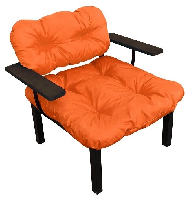 Кресло дачное, оранжевая подушка - фотография № 2
