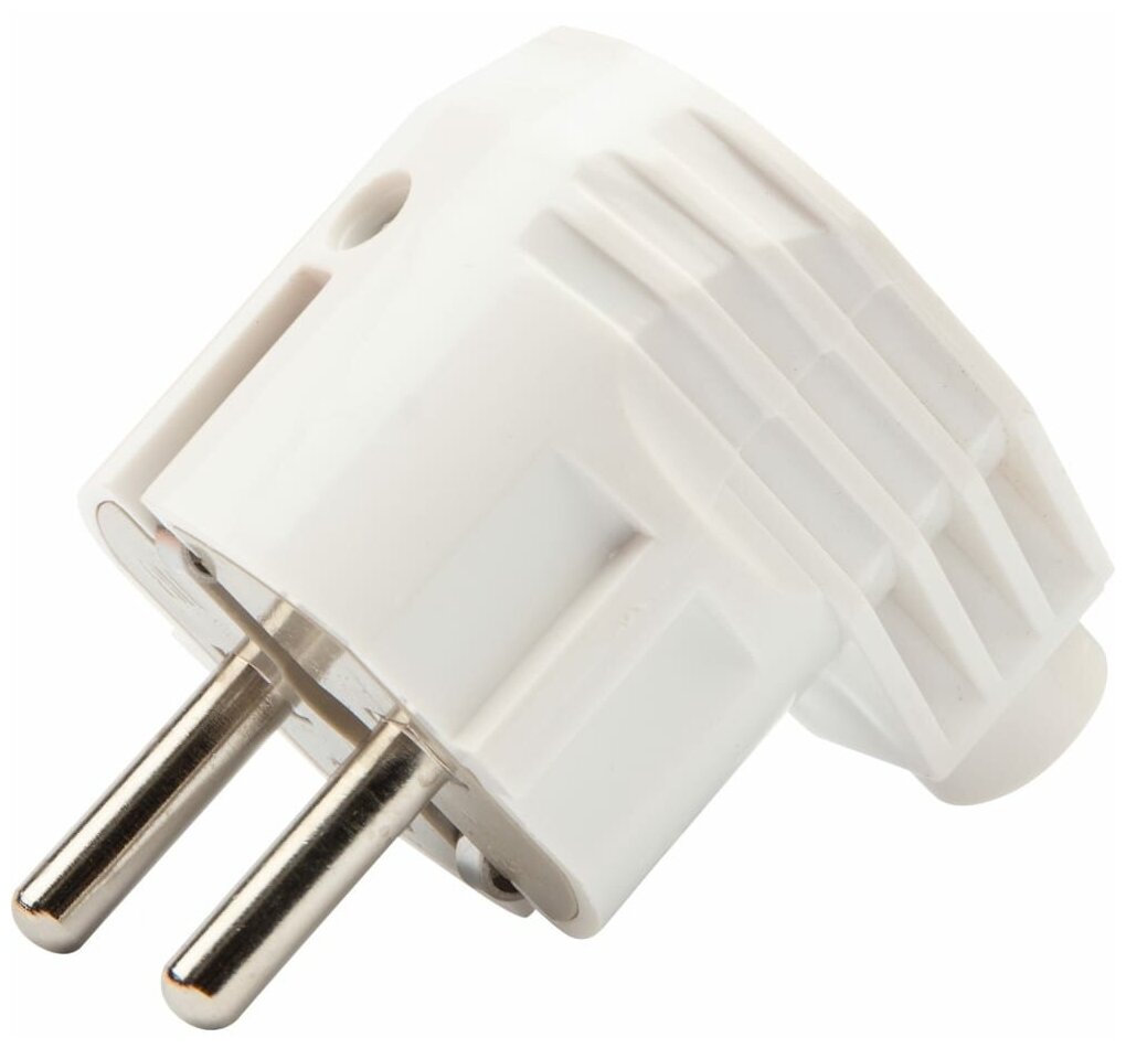 фото Вилка Евро угловая 16А с заземл. бел. Rexant 11-8954