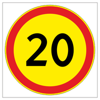 Дорожный знак 3.24 "Ограничение скорости" , типоразмер 3 (D700) световозвращающая пленка класс Ia (круг) 20 км/ч (временный)