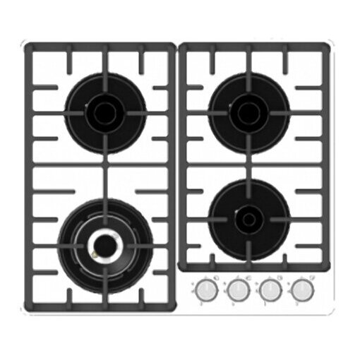 Встраиваемая варочная панель газовая Rodmans BHG 6412 TDS WH белый закалённое стекло электроподжиг чугунные решётки 2149000₽