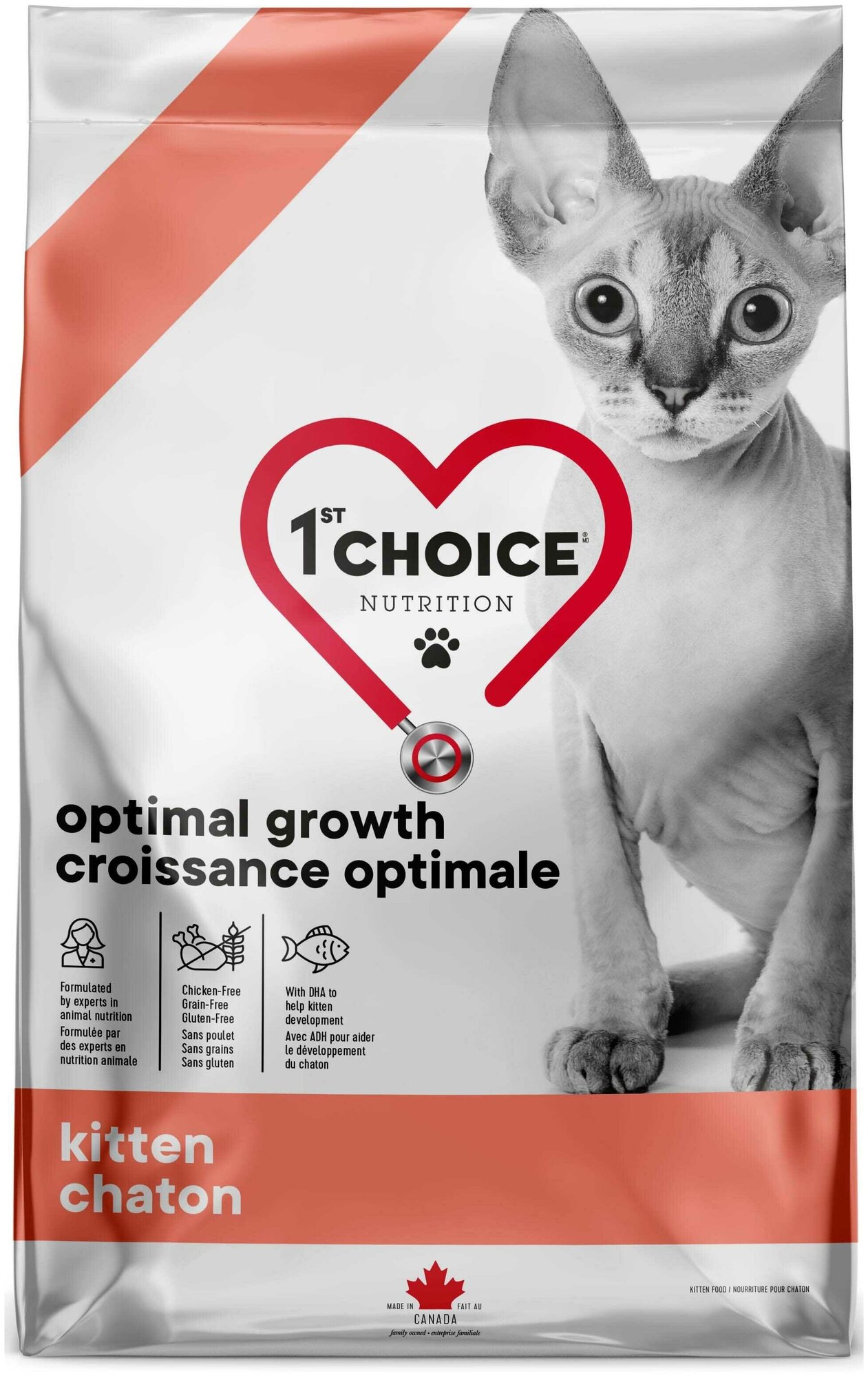 Корм 1st Choice Kitten Optimal Growth Оптимальный рост для котят, беззерновой, с треской и лососем, 340 г