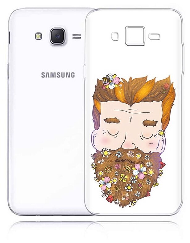 Чехол задняя-панель-накладка-бампер MyPads мужчина с цветами в бороде для Samsung Galaxy J5 2016 SM-J510H/DS/J510F/DS противоударный