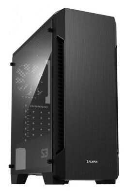 Корпус MidiTower Zalman S3 TG TEMPERED GLASS WINDOW black (ATX, mATX, Mini-ITX, USB2.0 x2, USB3.0x1, без БП) (S3 TG)