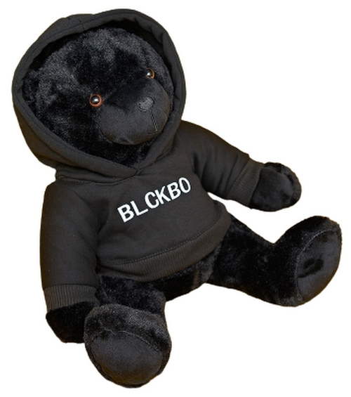Плюшевый медвежонок BLCKBO, медвежонок, Блэкбо, в худи с капюшоном 40 см, черный