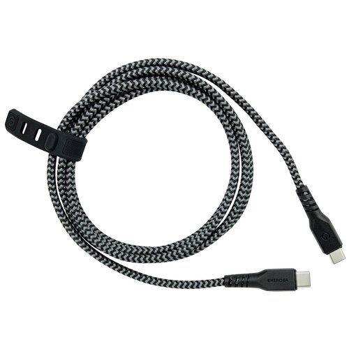 Кабель Type-C-Type-C EnergEA плетеный 1,5м, 5А, черный кабель energea fibratough usb c hdmi 4k 2 м цвет черный cbl ftc4hd blk200