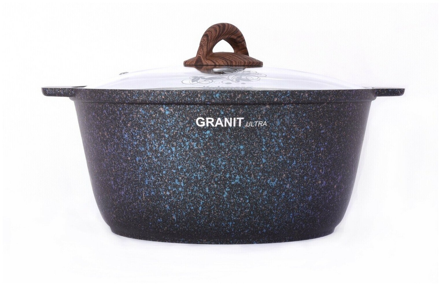 Кастрюля-жаровня "Granit Ultra" Blue, 5 л, стеклянная крышка, антипригарное покрытие