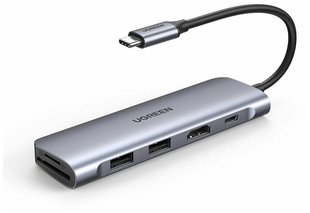 Док-станция USB-C Ugreen 70411 6-in-1 USB C PD Adapter with 4K HDMI