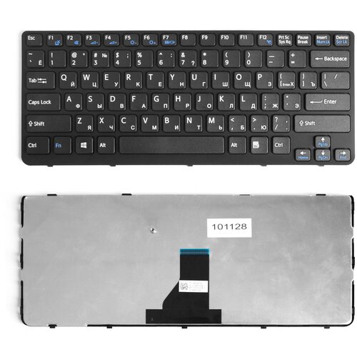 Клавиатура для ноутбука Sony Vaio E14 SVE14 Series Плоский Enter Черная с черной рамкой PN 149115111RU 1119₽