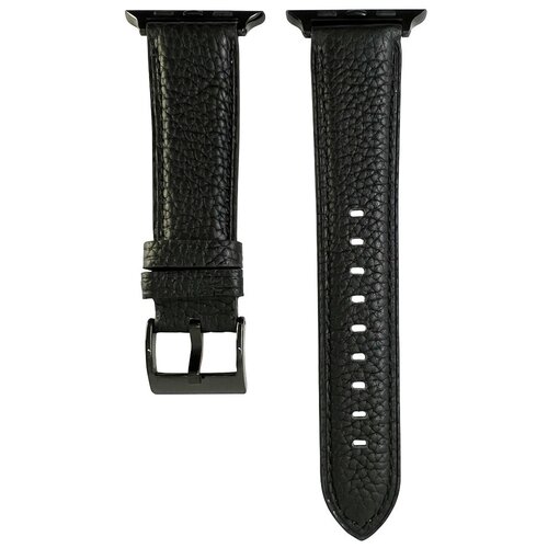 Ремешок из натуральной кожи для Apple Watch 42/44/45 мм, iGrape (Черный) кожаный крокодиловый ремешок с металлическим коннектором для apple watch размер 42 44 45 мм светло коричневый