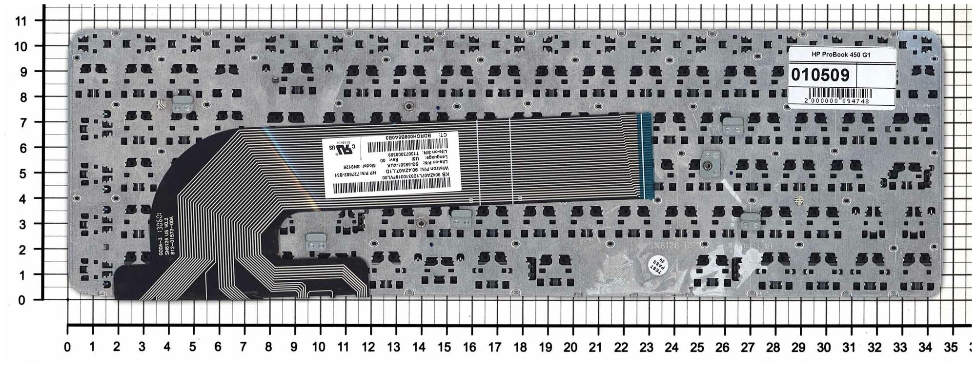 Клавиатура для ноутбука HP 728918-251 черная с рамкой