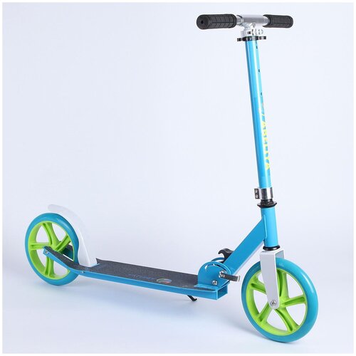 фото Самокат городской abeliya m-ca014 голубой с зелёным абелия