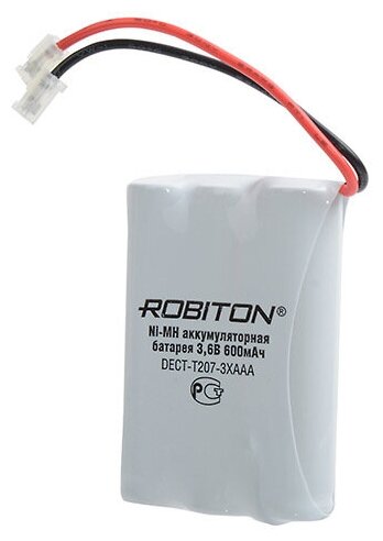 Аккумулятор для радиотелефона DECT-T207 3.6В / 550мАч (3.6V / 550mAh) Ni-Mh ROBITON 3х3 AAА