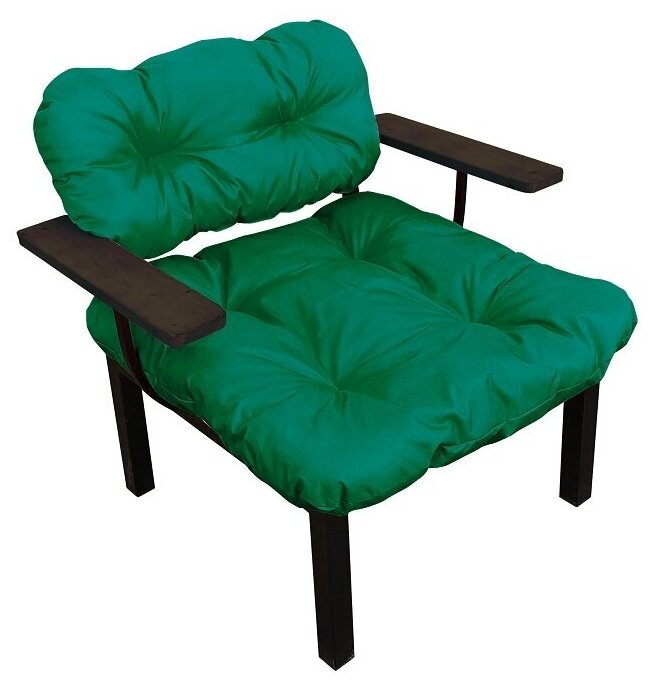 Кресло дачное, зелёная подушка - фотография № 2