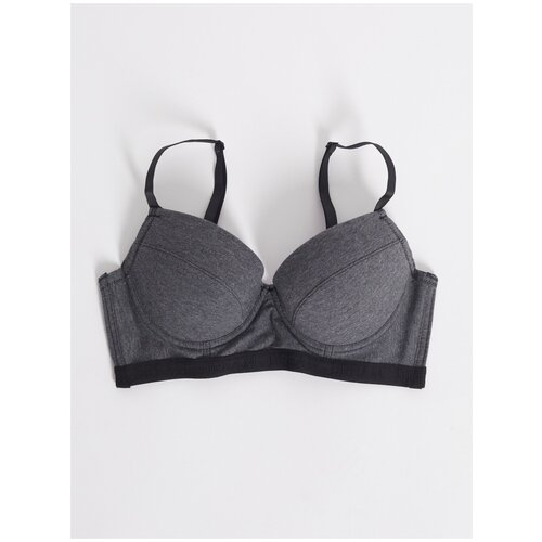 фото Бюстгальтер на косточках без push-up, цвет темно-серый, размер 75b zolla