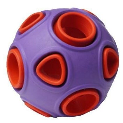 HOMEPET SILVER SERIES Ф 7,5 см игрушка для собак мяч двухцветный фиолетово-красный каучук, шт