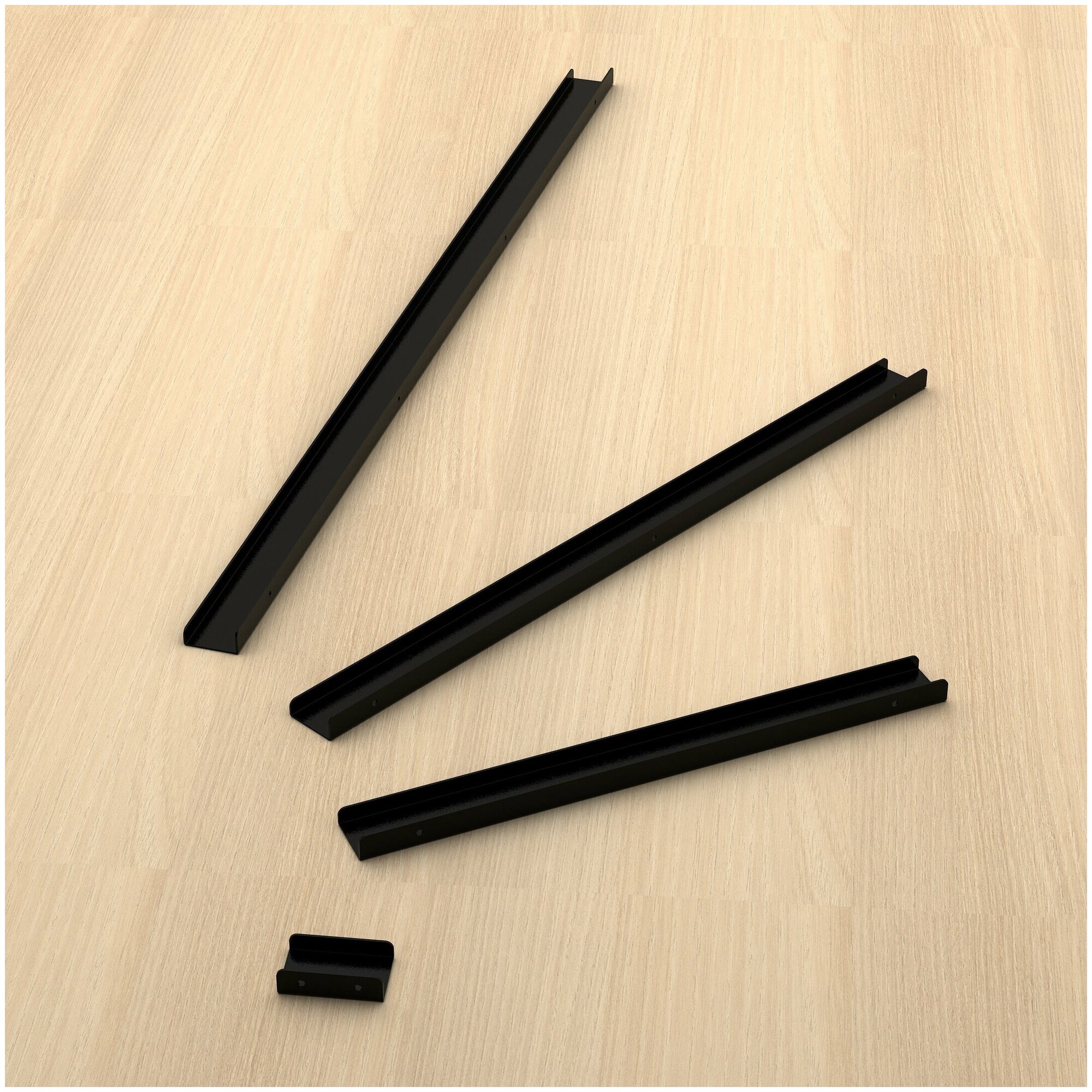 Ручка для мебели черная накладная лофт, ручка мебельная торцевая. Торцевая. П-образная. 596 мм. GOODEX - фотография № 5