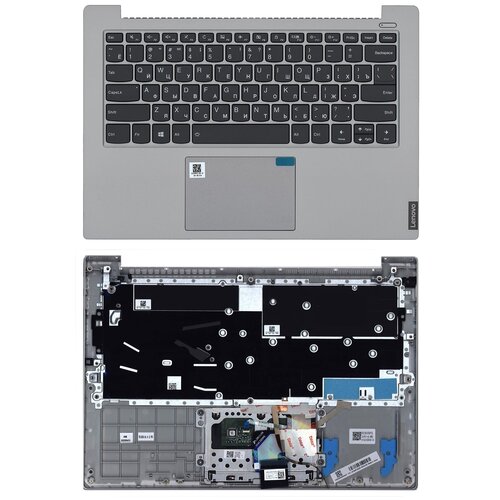 Клавиатура keyboard для ноутбука Lenovo IdeaPad S340-14 топкейс серебристый 6927₽