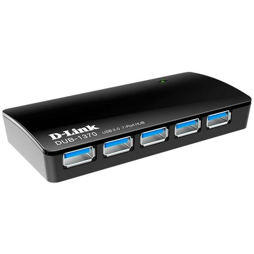 USB-хаб D-Link USB 3.0 DUB-1370, black док станция d link dub 2334 a1a