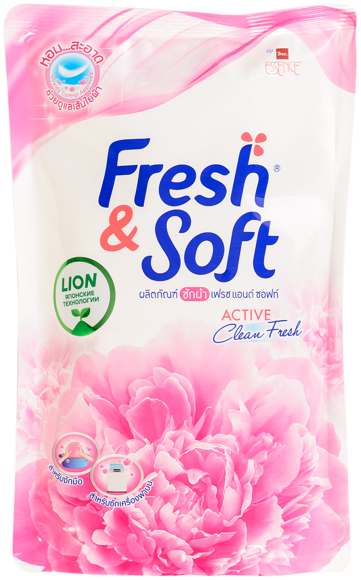 Lion fresh soft гель для стирки всех типов тканей концентрированный, сладкий поцелуй, мягкая упаковка, 400 мл