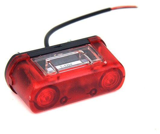 фото Фонарь номерного знака ТехАвтоСвет "Еврофура" красный, светодиод, 12-24В с кронштейном