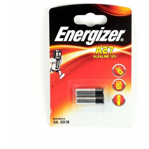 Батарейка Energizer Alkaline A27, 12 В BL2 батарейки energizer alkaline a27 бл 2шт