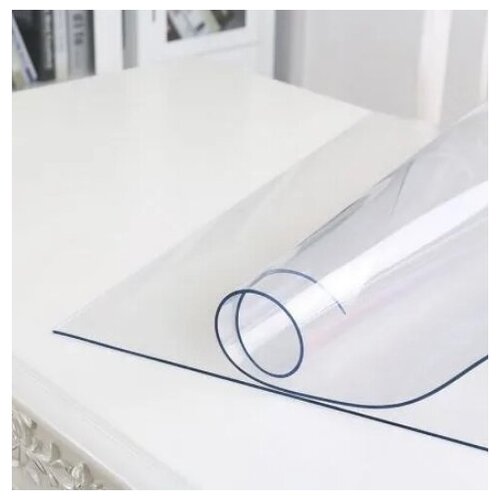 Гибкое стекло 80x100 см 0,8мм Скатерть силиконовая декоративная прозрачная/ термопленка