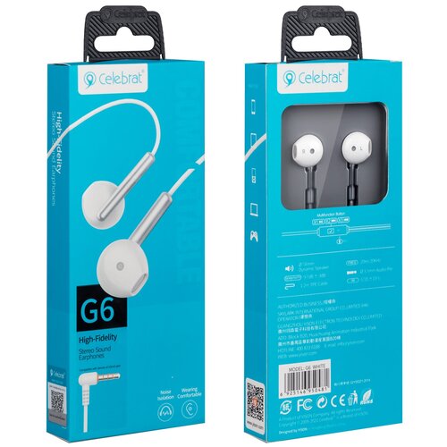 Наушники Celebrat G6 белые 39500₽