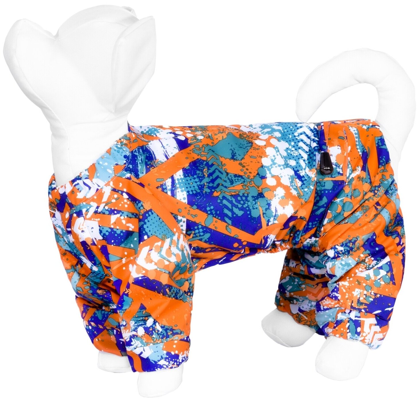 Yami-Yami дождевик для собак Абстракция, оранжевый, размер S, длина спины 26.5 см