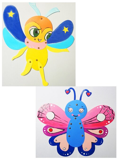 Color kit/ Фигуры для кукольного театра/ Забавные фигурки Бабочка и пчелка 33х24 SX-DH 526