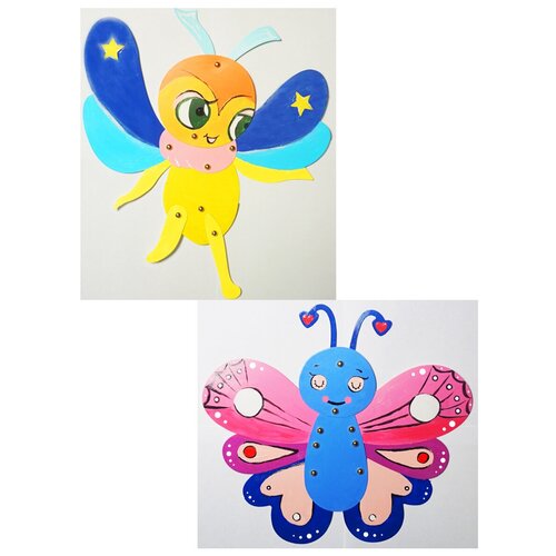 Color kit/ Фигуры для кукольного театра /Забавные фигурки Бабочка и пчелка 33х24 SX-DH 526