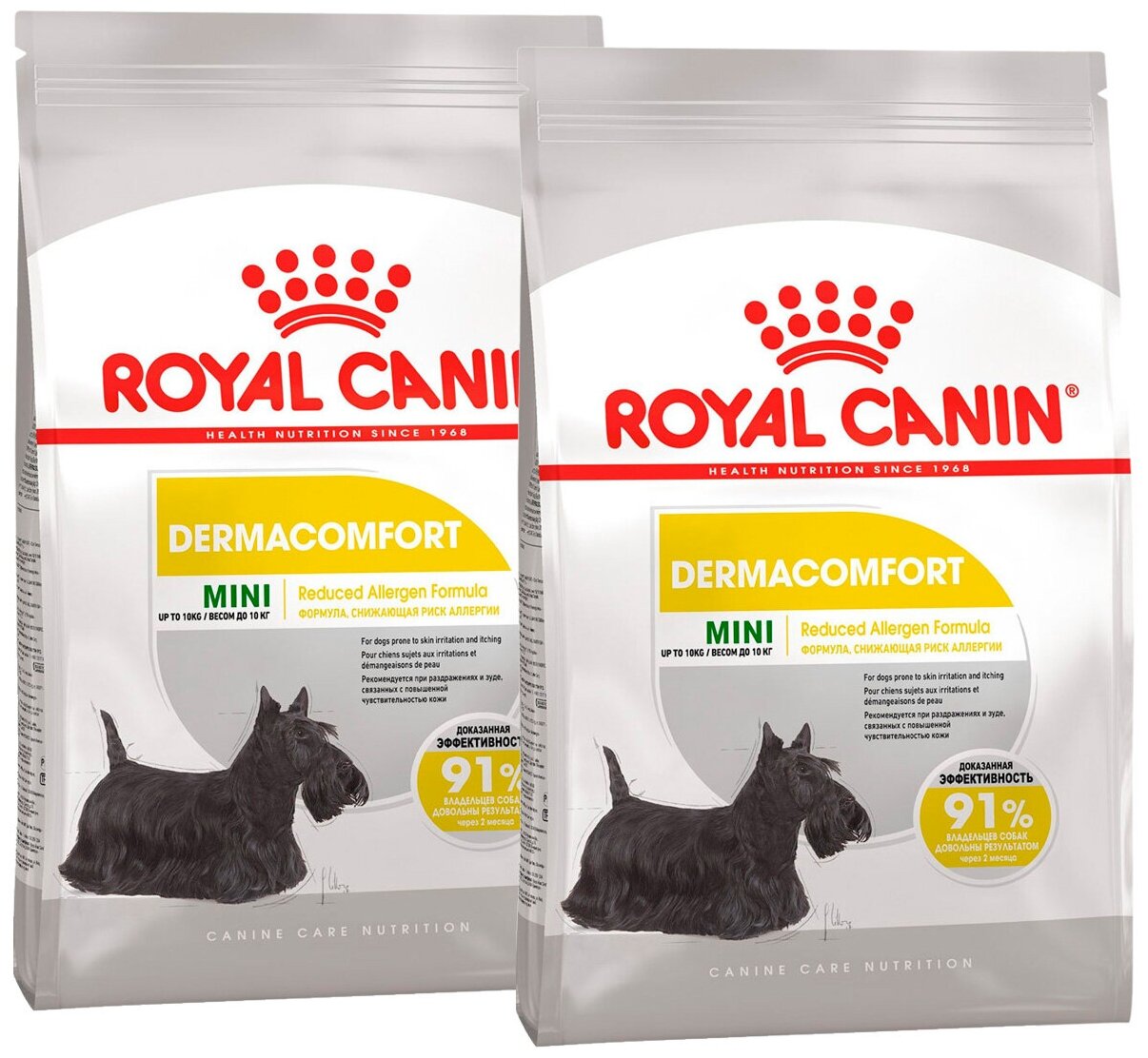 Сухой корм ROYAL CANIN MINI DERMACOMFORT для взрослых собак маленьких пород при аллергии (1 + 1 кг)